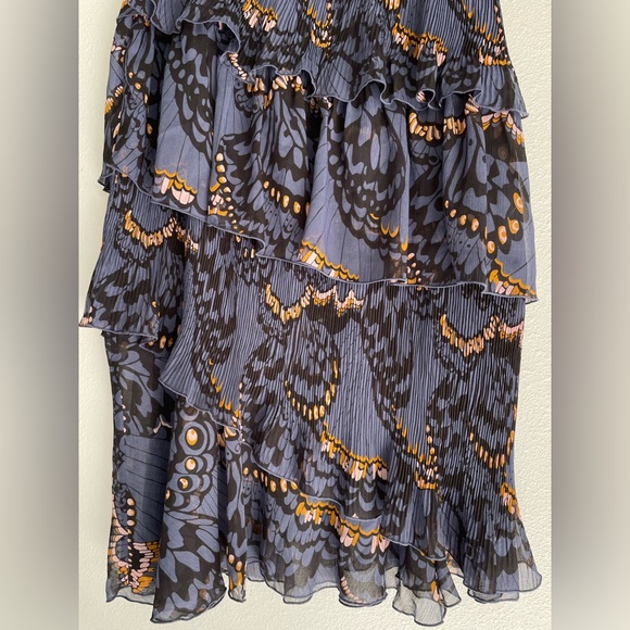 Ted Baker Navy Furela Tiered Midi Skirt - Picture 6 of 16